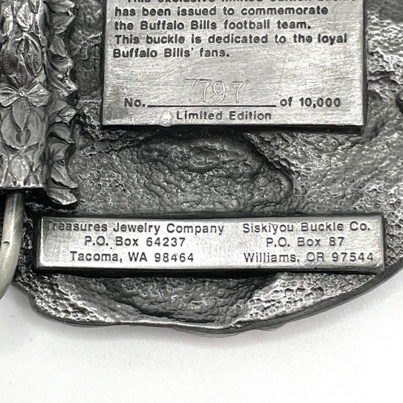Vintage Buffalo Bills 1987 Limited Edition Belt Buckle Siskiyou Buckle Co Signed - Picture 12 of 13